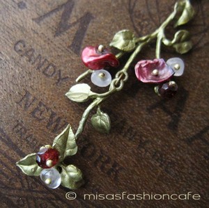 （画像用） マイケルミショー ネックレス バラ　天然石とケシパール