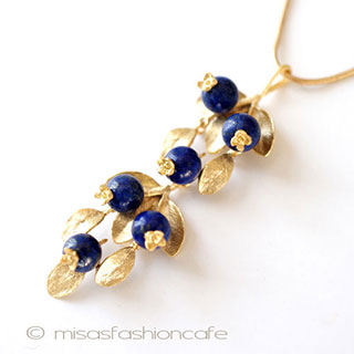 （画像用） マイケルミショー・ネックレス 24Kgpブルーベリー再販