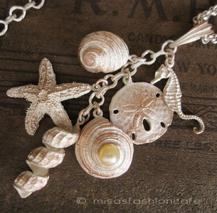 （画像用） マイケルミショー ネックレス タツのオトシゴ&ヒトデ&貝