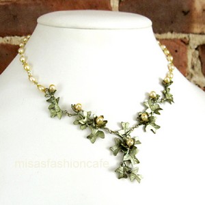 （画像用） マイケルミショー ネックレス 真珠・ポプラ