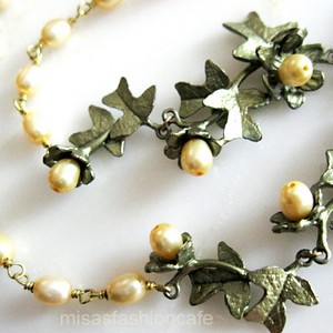 （画像用） マイケルミショー ネックレス 真珠・ポプラ