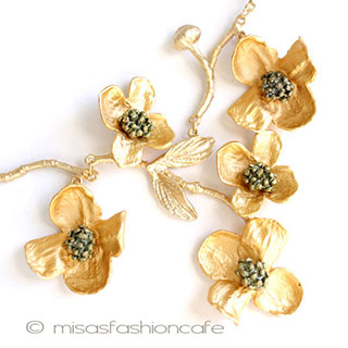 （画像用） マイケルミショー 24Kgp ハナミズキ　ネックレス