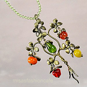 （画像用） マイケルミショー ネックレス ぺリドット Tree of life