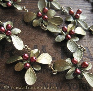 （画像用） マイケルミショー ネックレス 真珠バーベリー