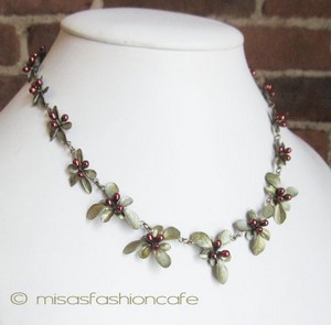 （画像用） マイケルミショー ネックレス 真珠バーベリー