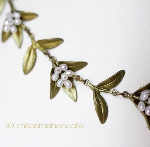 （画像用） マイケルミショー ネックレス 　真珠　フローラル