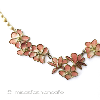 （画像用） マイケルミショー　真珠 木蓮のお花　ネックレス