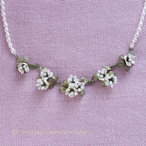 （画像用） マイケルミショーネックレス 真珠 小花ブーケ