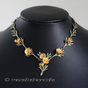 （画像用） Michaudネックレス再販! 真珠 ポピーのお花