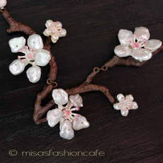 （画像用） Michaud 桜の木ネックレス 真珠ケシパール・桜サクラ
