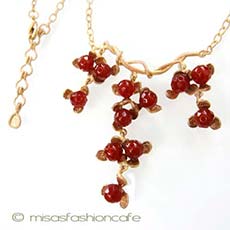 （画像用） Michaudネックレス再販　 　天然石カーネリアンの実