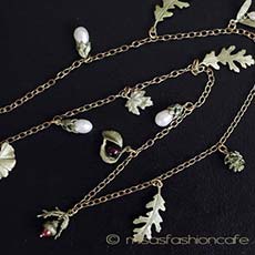 （画像用） Michaudネックレス再販 真珠・天然石　どんぐり