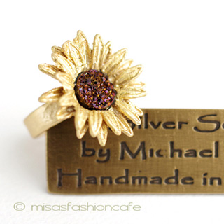 （画像用） マイケルミショー 天然石ひまわり　リング