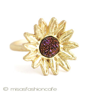 （画像用） マイケルミショー 天然石ひまわり　リング