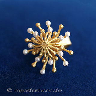 （画像用） マイケルミショー　リング 真珠24Kミモサ　再販