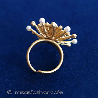 （画像用） マイケルミショー　リング 真珠24Kミモサ　再販