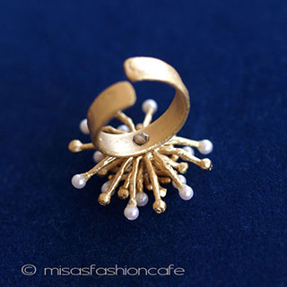 （画像用） マイケルミショー　リング 真珠24Kミモサ　再販