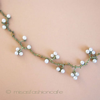 （画像用） マイケルミショーネックレス 真珠　梅の花　再販