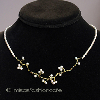 （画像用） マイケルミショー　真珠 梅の花　ネックレス