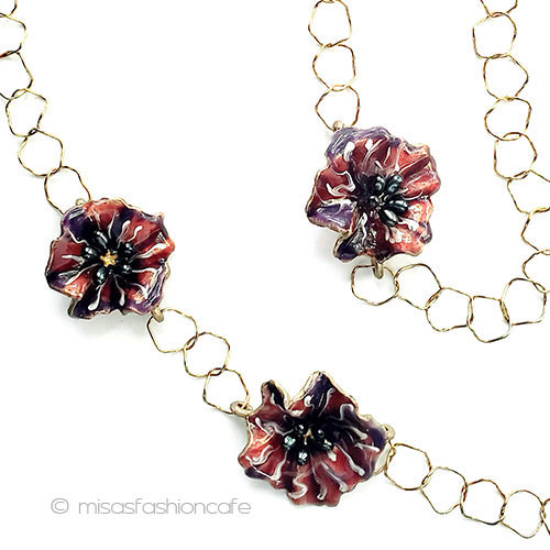 （画像用） マイケルミショー　再販 真珠・お花ネックレス