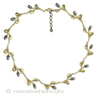 （画像用） マイケルミショー　真珠 スミレの蕾　ネックレス