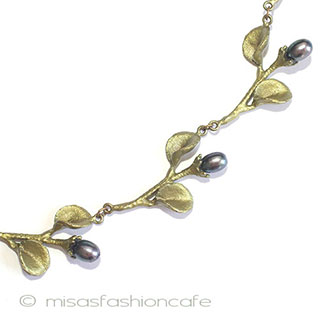 （画像用） マイケルミショー　真珠 スミレの蕾　ネックレス