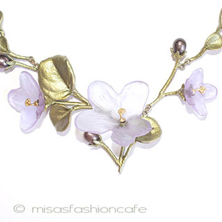 （画像用） マイケルミショー　真珠 すみれの花　ネックレス