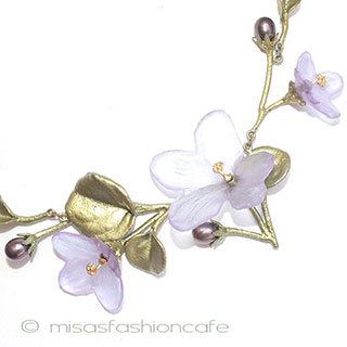 （画像用） マイケルミショー　真珠 すみれの花　ネックレス