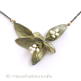 （画像用） Michaudネックレス再販！ 真珠　ハーブ：バジル