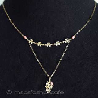 （画像用） マイケルミショー　真珠 クローバー　ネックレス