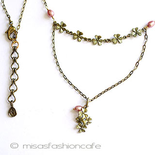 （画像用） マイケルミショー　真珠 クローバー　ネックレス