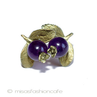 （画像用） マイケルミショー　ピアス アメジストのブルーベリー