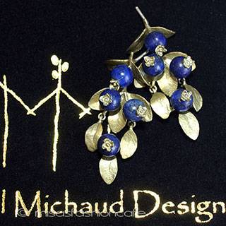 （画像用） マイケルミショー　ピアス 天然石のブルーベリー