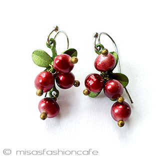 （画像用） パール真珠クランベリー ピアスまたはクリップ