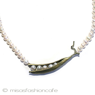 （画像用） マイケルミショー 再販 真珠えんどう豆ネックレス