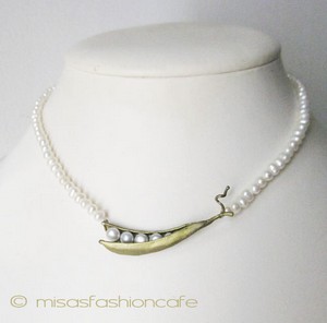 （画像用） マイケルミショー 再販 真珠えんどう豆ネックレス