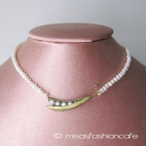 （画像用） マイケルミショー 再販 真珠えんどう豆ネックレス