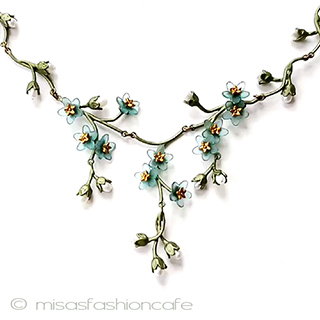 （画像用） わすれな草のお花 真珠　ネックレス