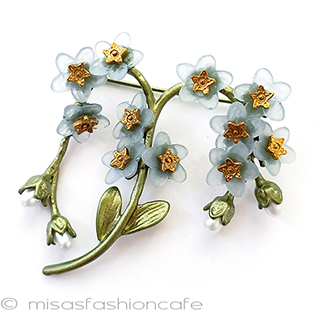 （画像用） 真珠　忘れな草の花 ボタニカルブローチ