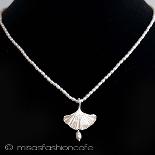 （画像用） マイケルミショー　 真珠　イチョウの葉