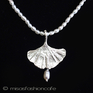 （画像用） マイケルミショー　 真珠　イチョウの葉