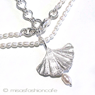 （画像用） マイケルミショー　 真珠　イチョウの葉