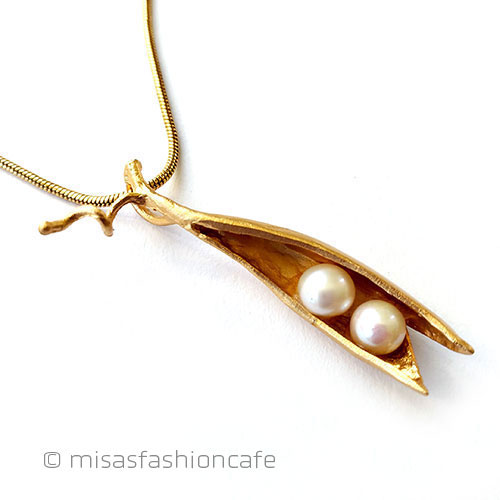 （画像用） マイケルミショー　24Kgp 真珠の豆　ネックレス