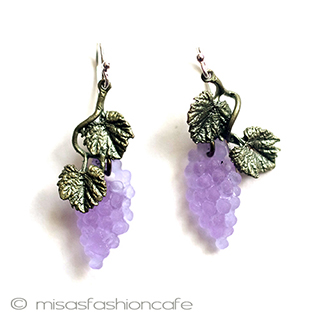 （画像用） マイケルミショー　葡萄 ピアス　または　クリップ