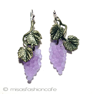 （画像用） マイケルミショー　葡萄 ピアス　または　クリップ