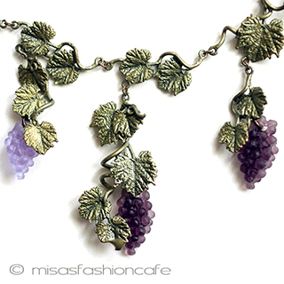 （画像用） マイケルミショーネックレス 揺れるアートガラスの葡萄