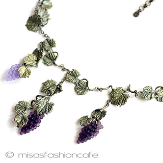 （画像用） マイケルミショーネックレス 揺れるアートガラスの葡萄