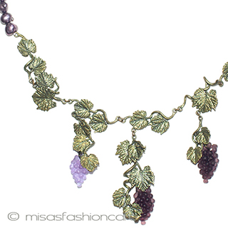 （画像用） マイケルミショーネックレス 揺れるアートガラスの葡萄