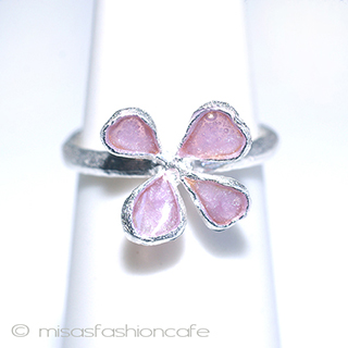 （画像用） マイケルミショー　指輪 ライラックのお花　銀製