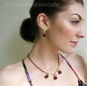 （画像用） Michaudネックレス　再販！ 　天然石　ラズベリー